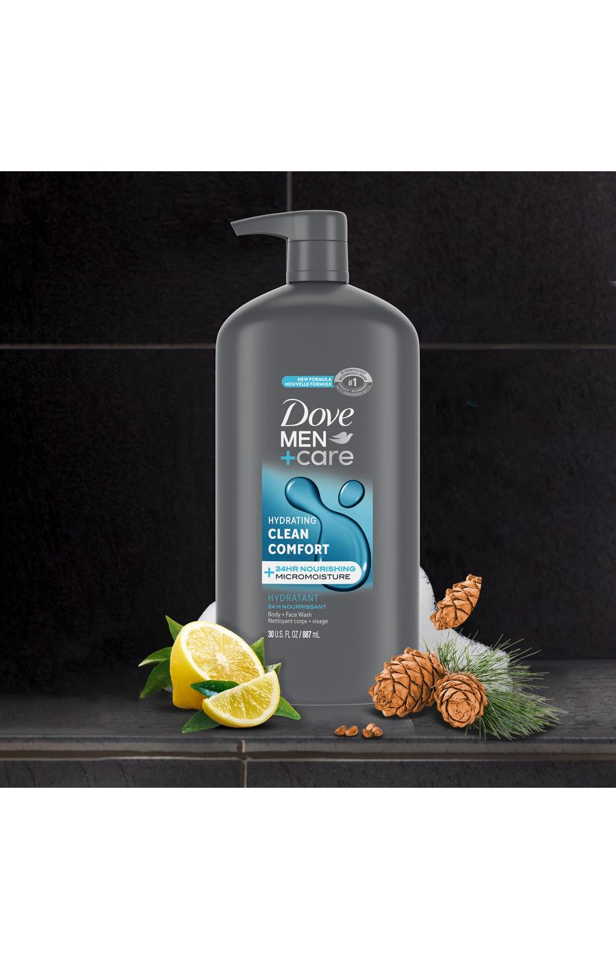 Dove Men+Care Hydrating Body + Face Wash - Clean Comfort; image 4 of 6