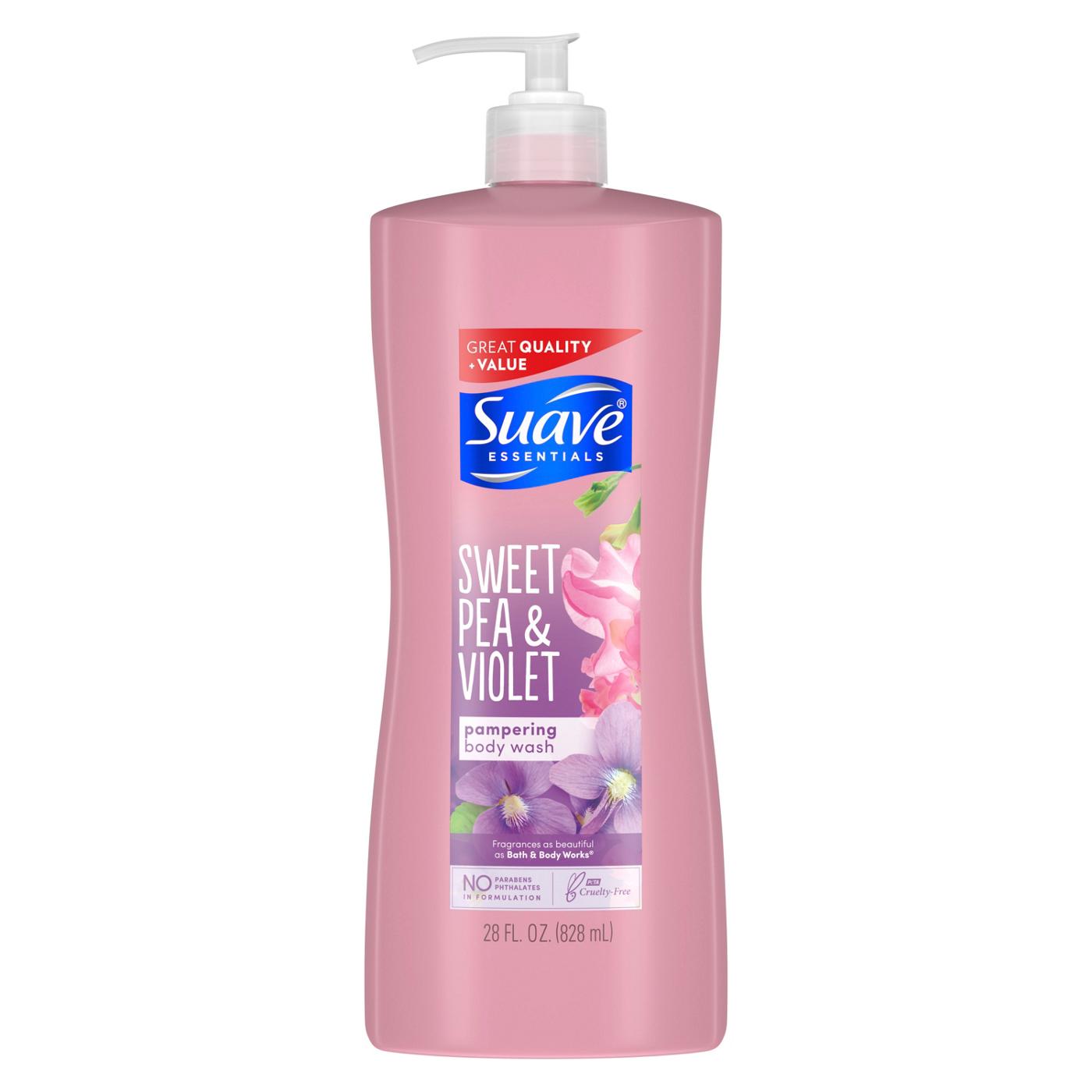 Suave Essentials Sweet Pea & Violet Pampering Body Wash; image 1 of 2