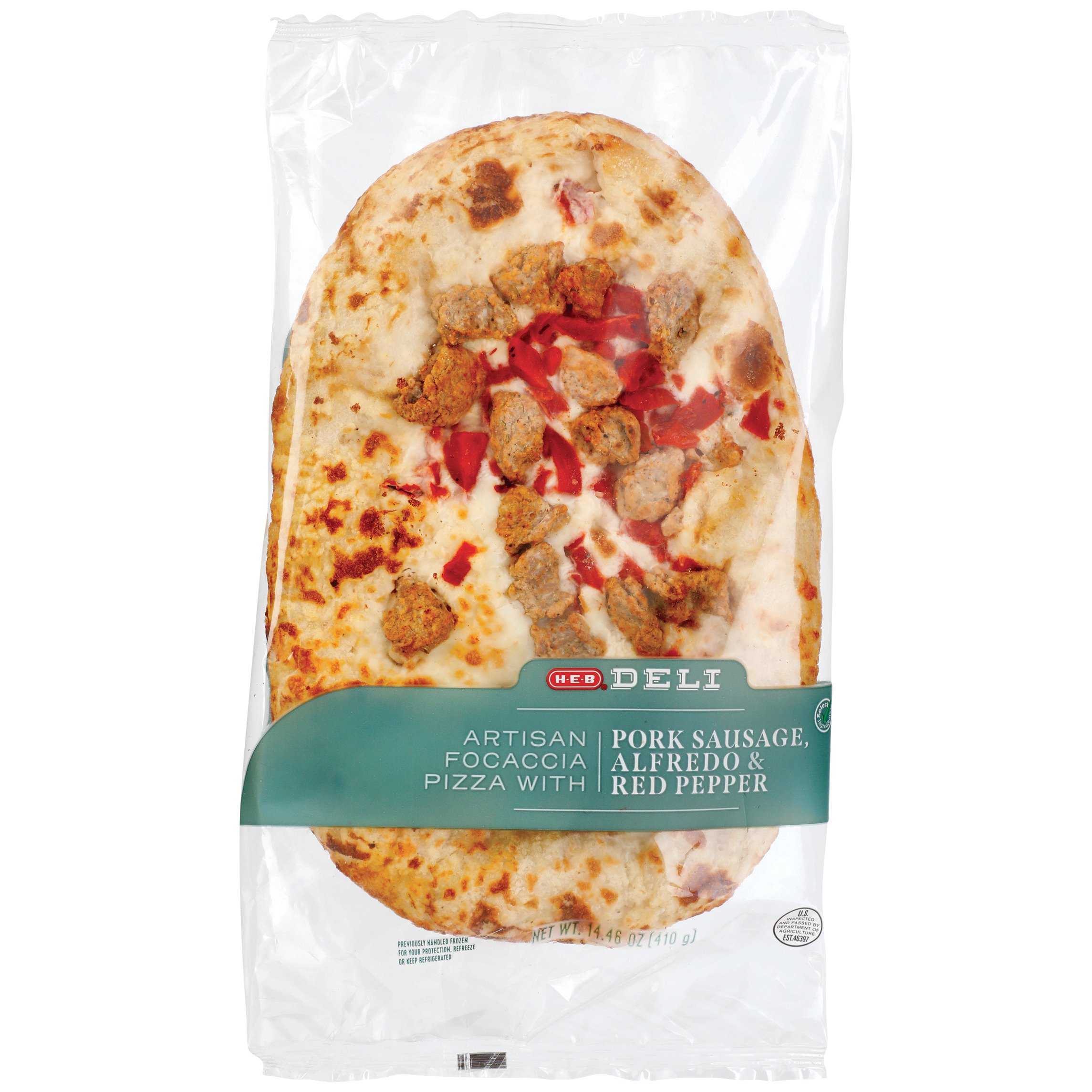 H-E-B Deli Artisan Focaccia Pizza - Pork Sausage & Red Pepper - Shop ...