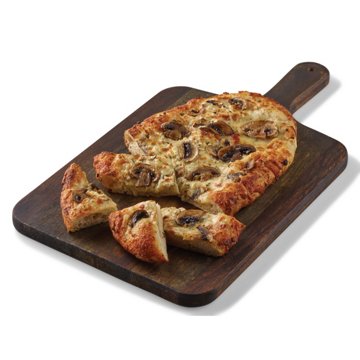H-E-B Deli Artisan Focaccia Pizza - Mushroom, Mozzarella & Goat Cheese, 14 oz
