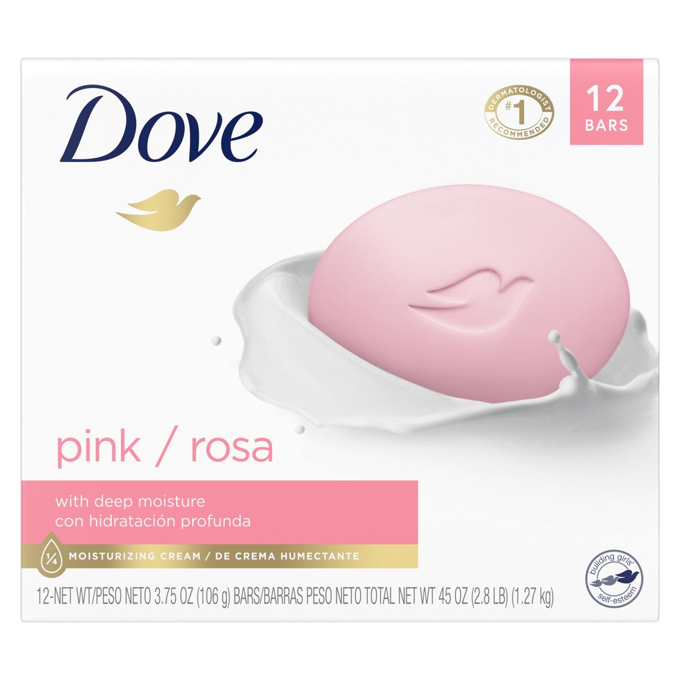 Dove Beauty Bar Gentle Skin Cleanser Pink; image 1 of 6
