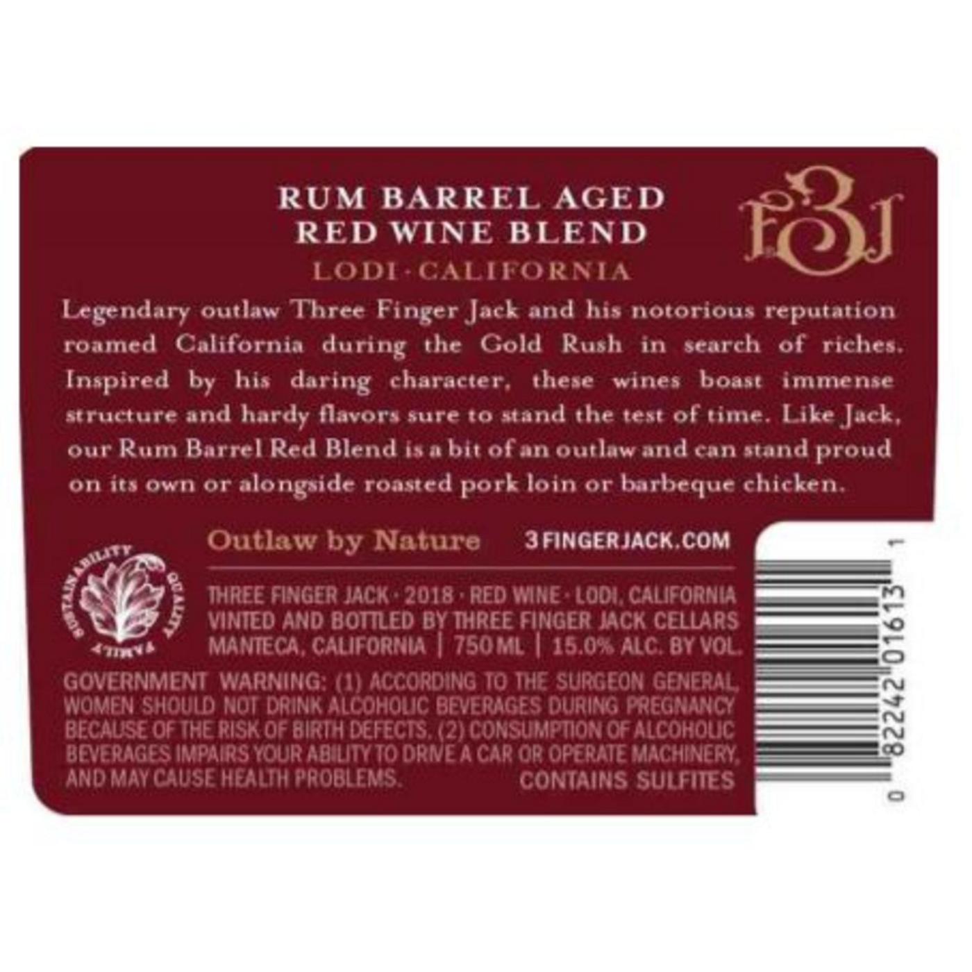 Three Finger Jack Rum Barrel Aged Red Blend; image 5 of 5