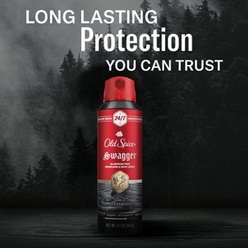 Old Spice Men's Aluminum Free Deodorant Dry Body Spray, Swagger, 24/7 Odor Protection