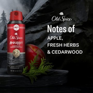 Old Spice Men's Aluminum Free Deodorant Dry Body Spray, Swagger, 24/7 Odor Protection