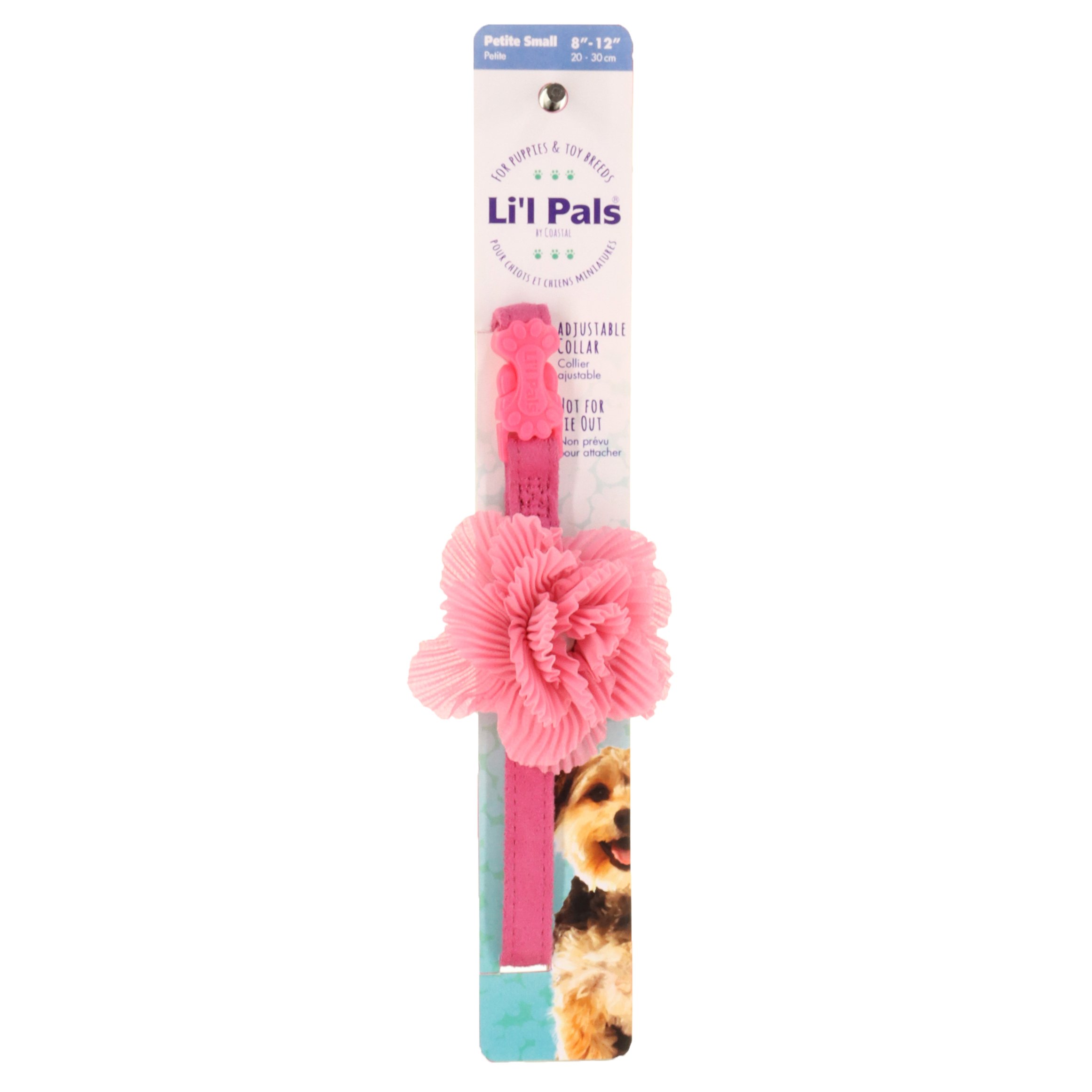 Lil Pals Microfiber Collar 516 X 8-12 Inch Pink Flowers - Shop Collars 