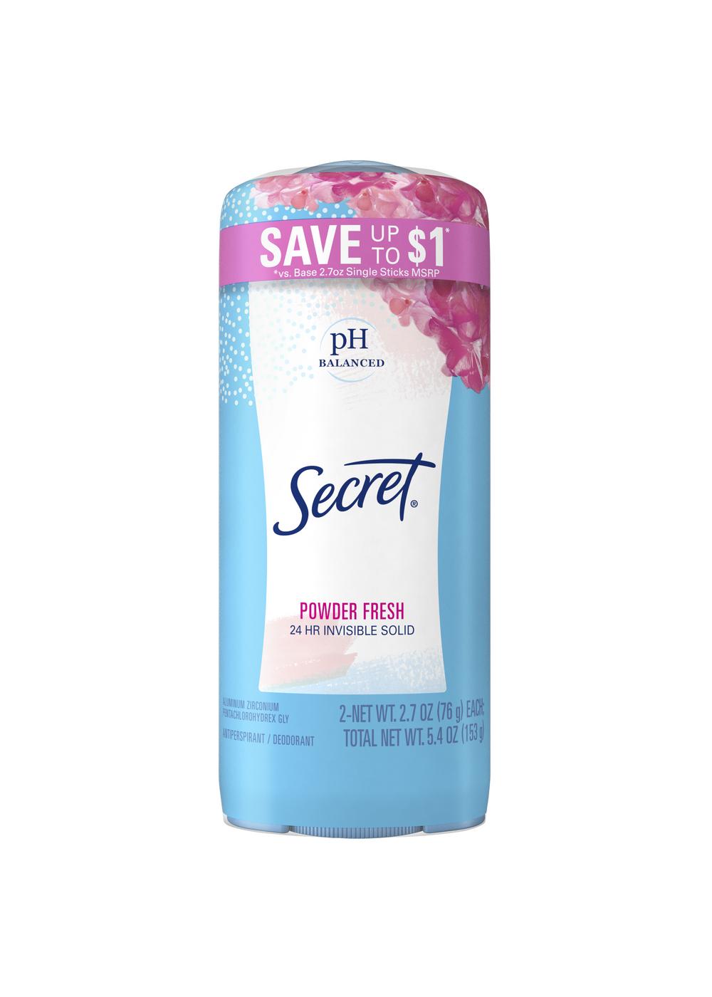 Secret 24 Hr Invisible Solid Antiperspirant Deodorant - Powder Fresh; image 1 of 7