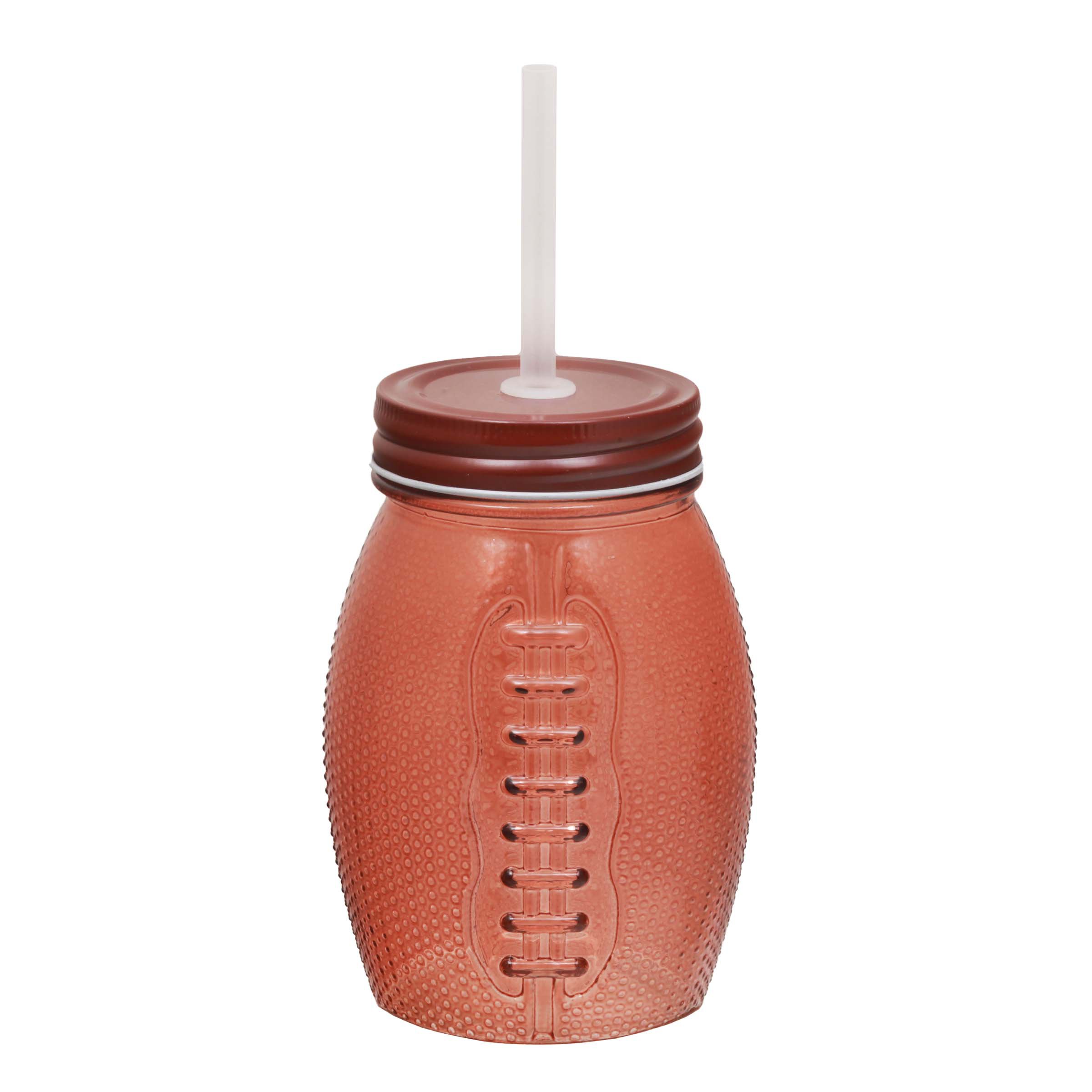 Home Essentials And Beyond Glass Football Sipper With Straw Shop Glasses And Mugs At H E B 5196