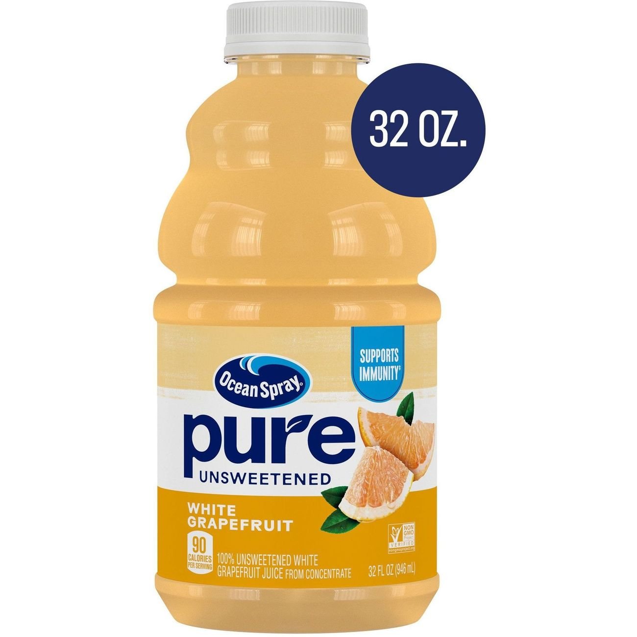 Ocean Spray Pure Unsweetened White Grapefruit Juice, 32.00 fl oz