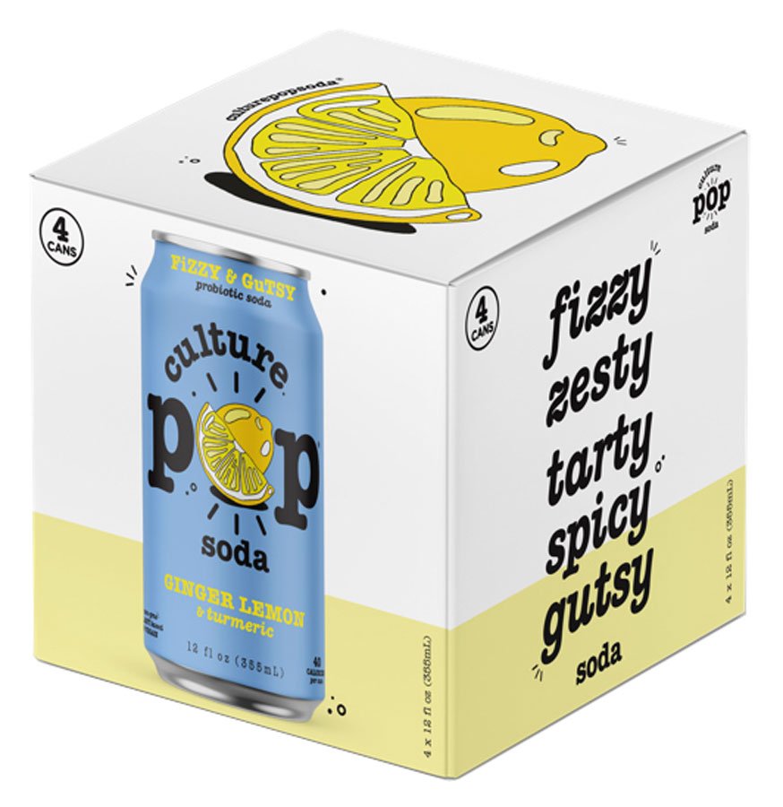 Culture Pop Ginger Lemon Probiotic Soda 12 oz Cans, 4 pk | Central ...