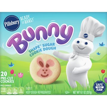 Pillsbury Ready to Bake! Ready to Bake! Bunny Shape Sugar Cookie Dough, 20 ct