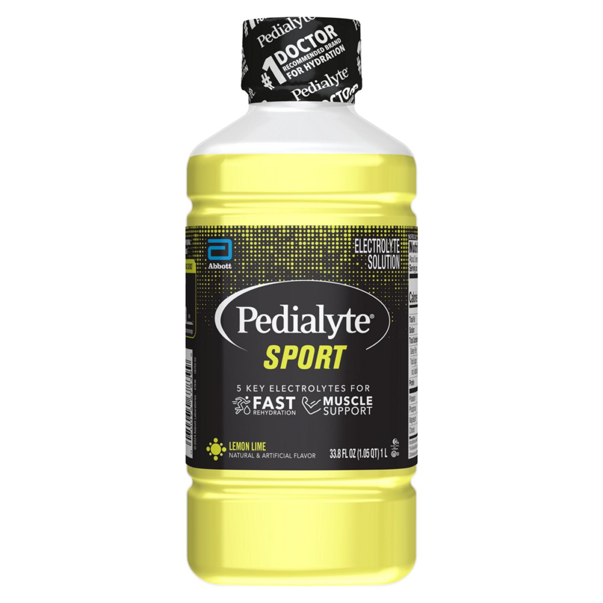 Pedialyte Sport Electrolyte Solution Lemon Lime Ready-to-Drink Bottle, 33.8 oz