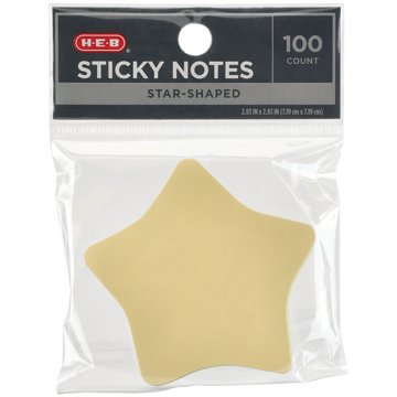 H-E-B Star Shaped Sticky Notes, 100 ct, 2.83" x 2.83"