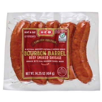 H-E-B Bourbon Barrel Smoked Beef Sausage Links