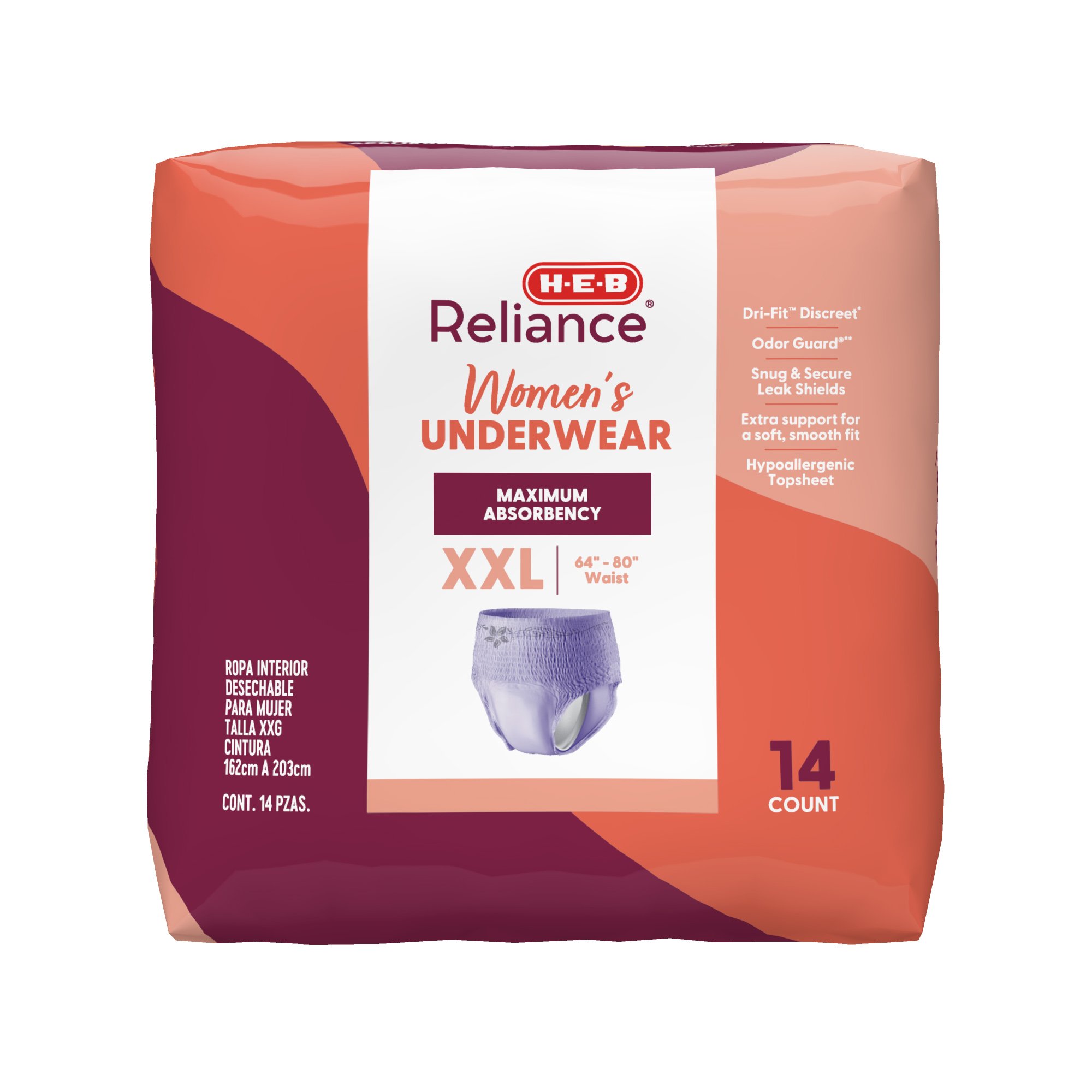 HEB Reliance Women's Underwear XXL Shop Incontinence at HEB