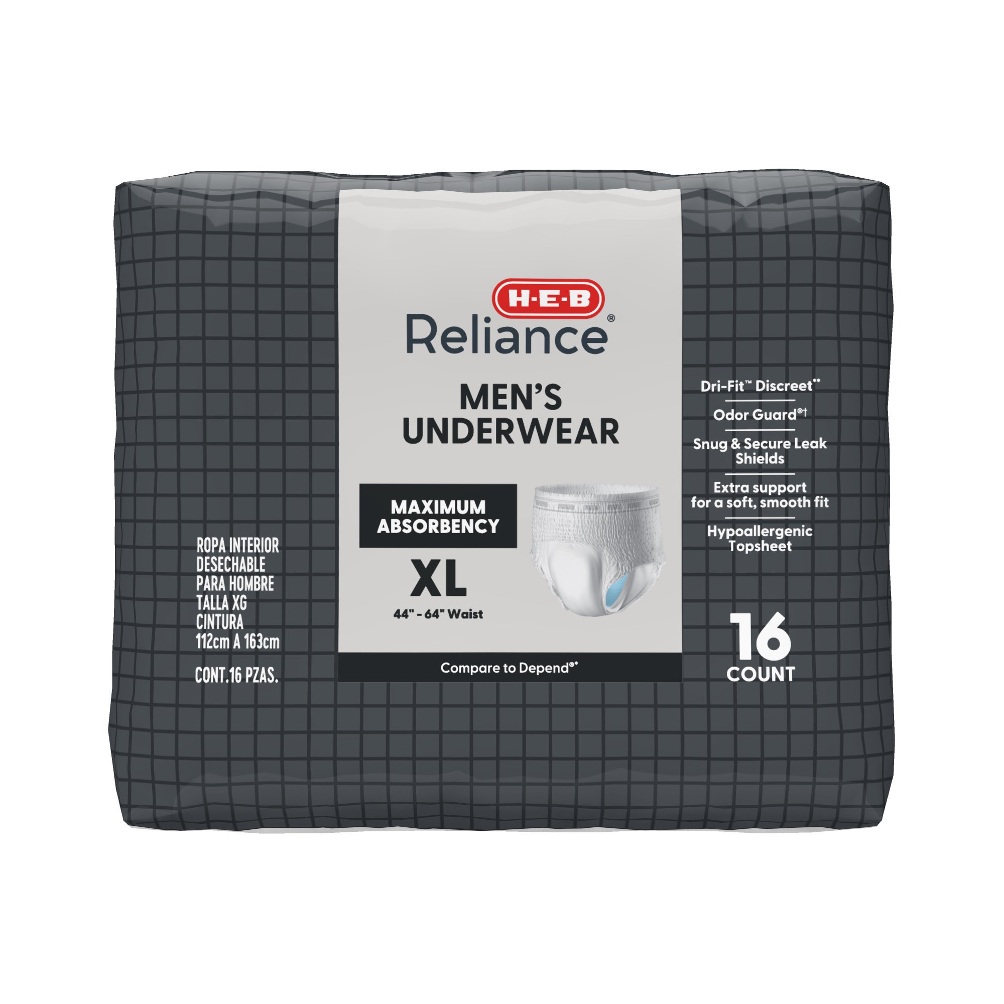 H-E-B Reliance Men's Underwear XL - Shop Incontinence At H-E-B