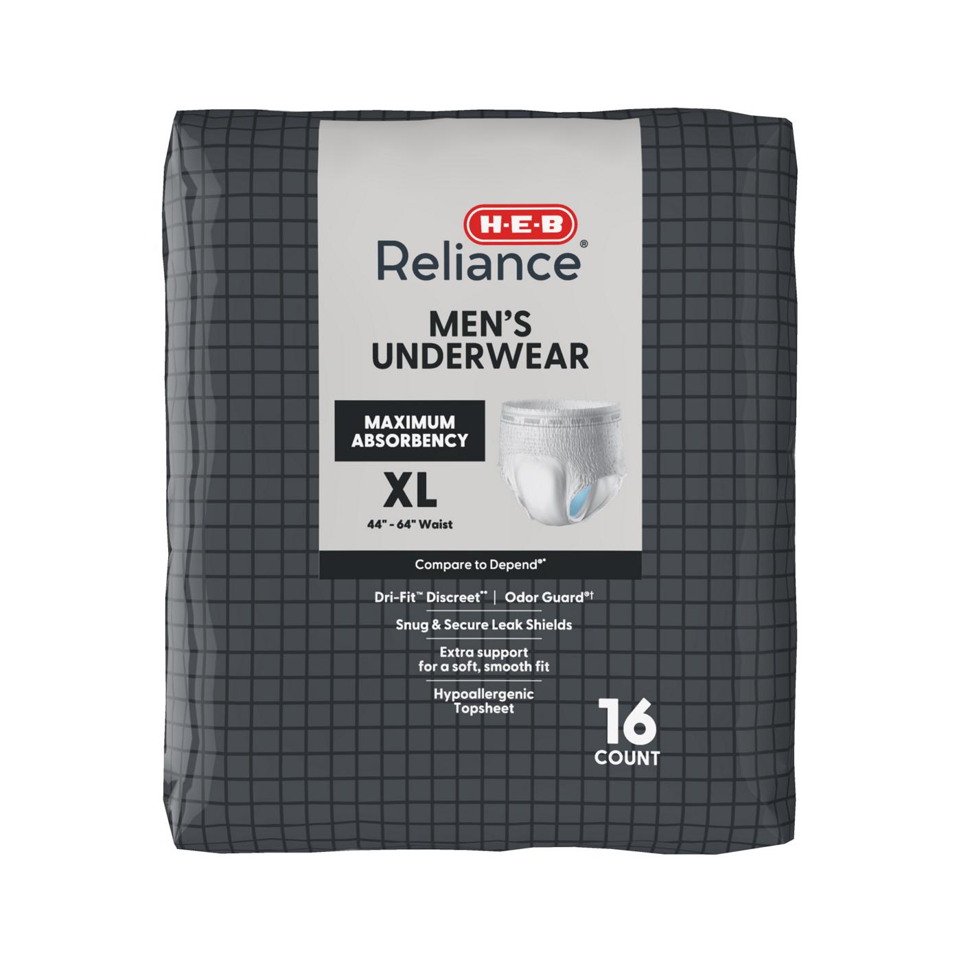 HEB Reliance Men's Underwear XL Shop Incontinence at HEB