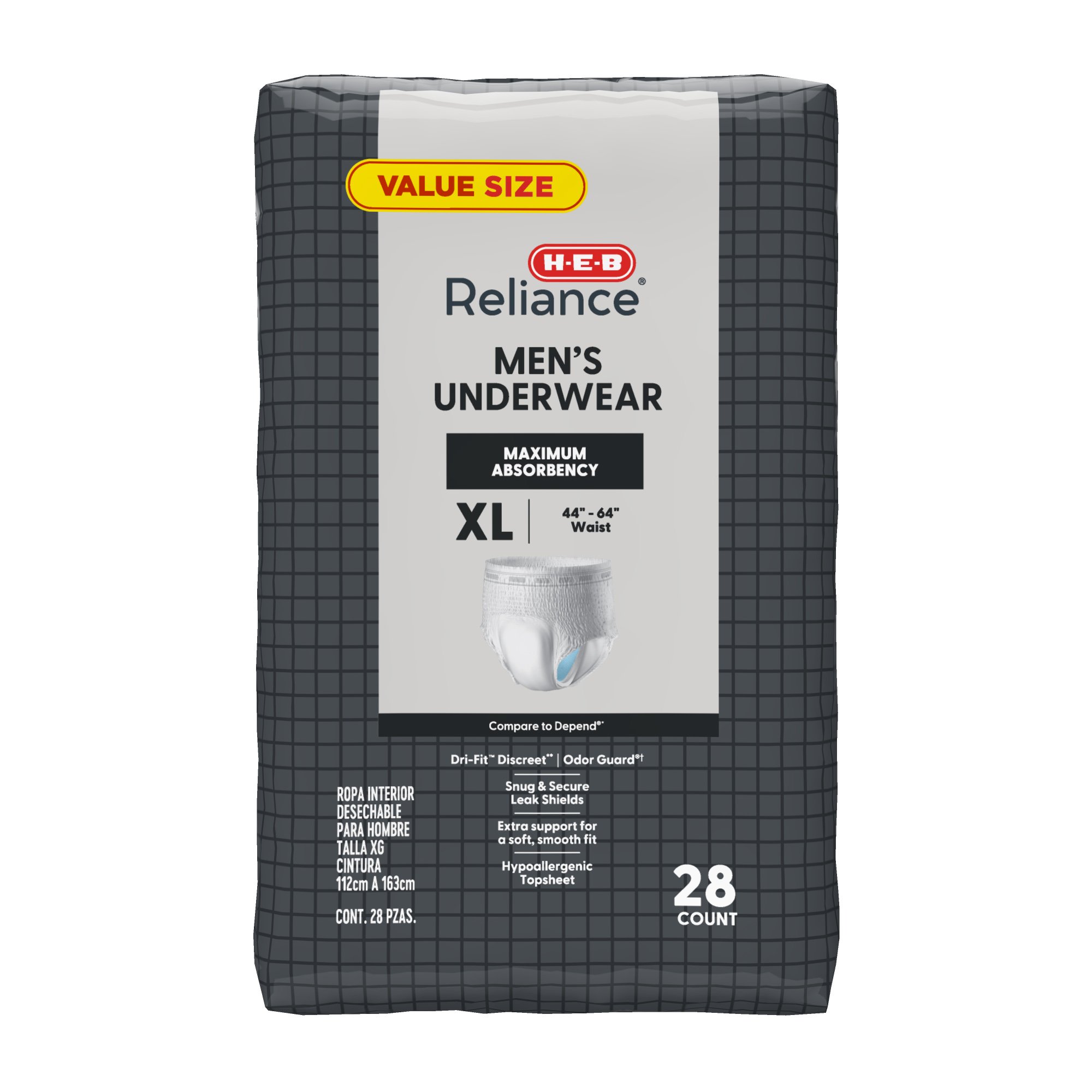 H-E-B Reliance Men's Underwear XL - Shop Incontinence at H-E-B