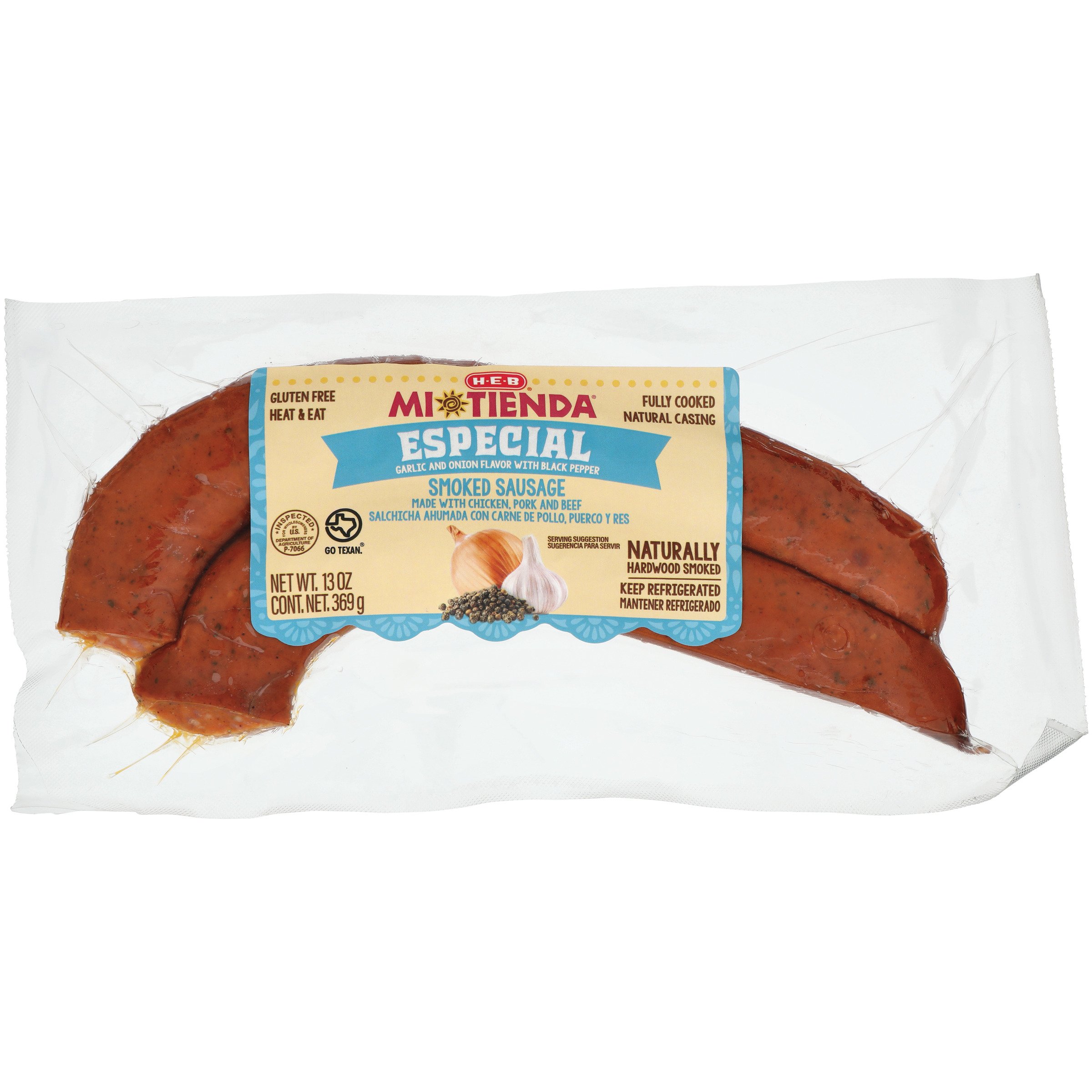 H-E-B Mi Tienda Especial Smoked Sausage – Garlic, Onion & Black Pepper