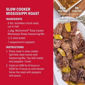McCormick Mississippi Roast Instant Pot Seasoning Mix, 1.25 oz