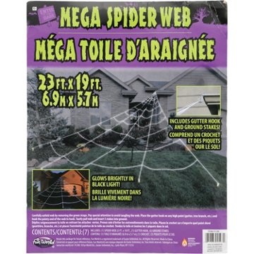 Fun World Mega Spider Web Halloween Yard Decor, 23' x 19'
