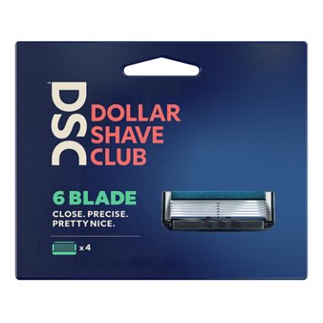 Dollar Shave Club 6-Blade Razor Refill Cartridges, 4 ct