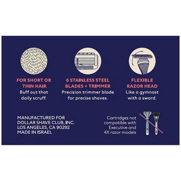 Dollar Shave Club 6-Blade Razor Refill Cartridges, 4 ct