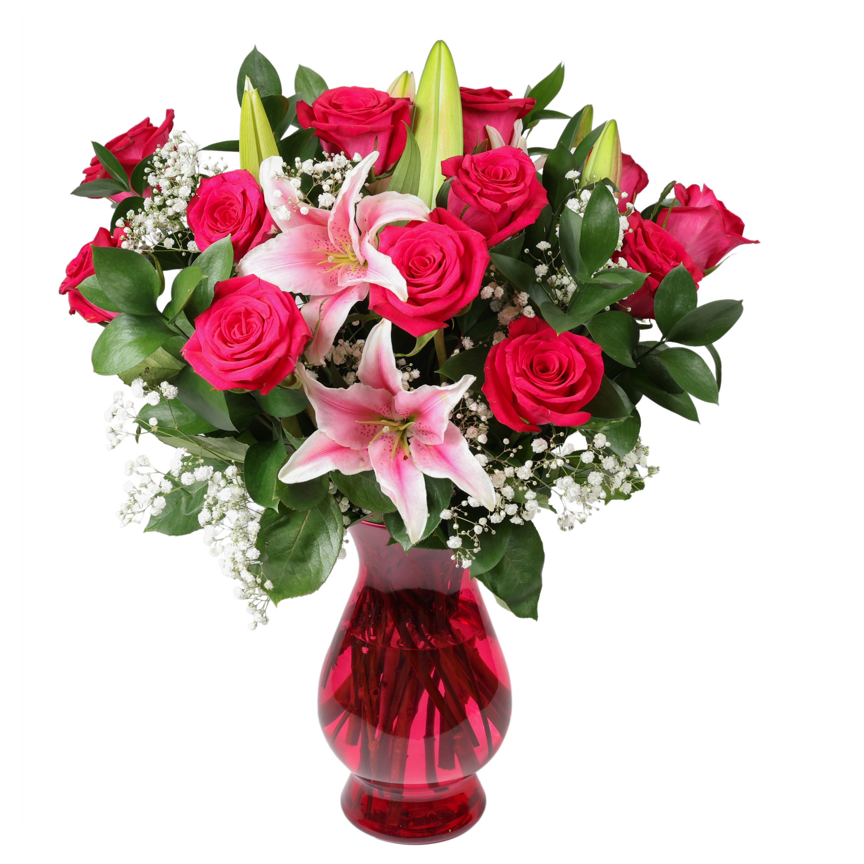 BLOOMS by H-E-B Color Roses & Lilies Flower Arrangement - Shop Flowers ...