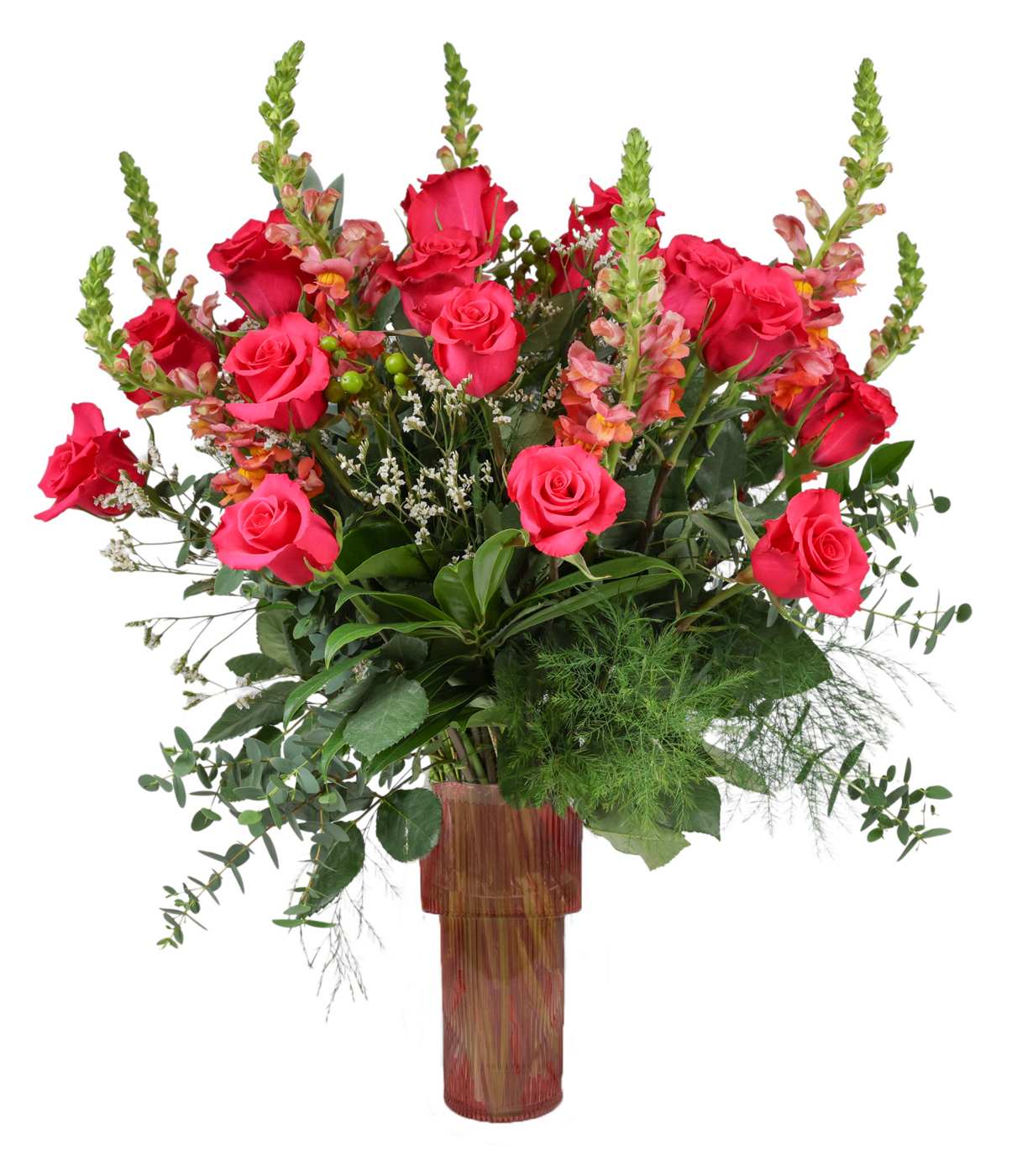 BLOOMS by HEB Double Dozen Roses Flower Arrangement with Vase Shop