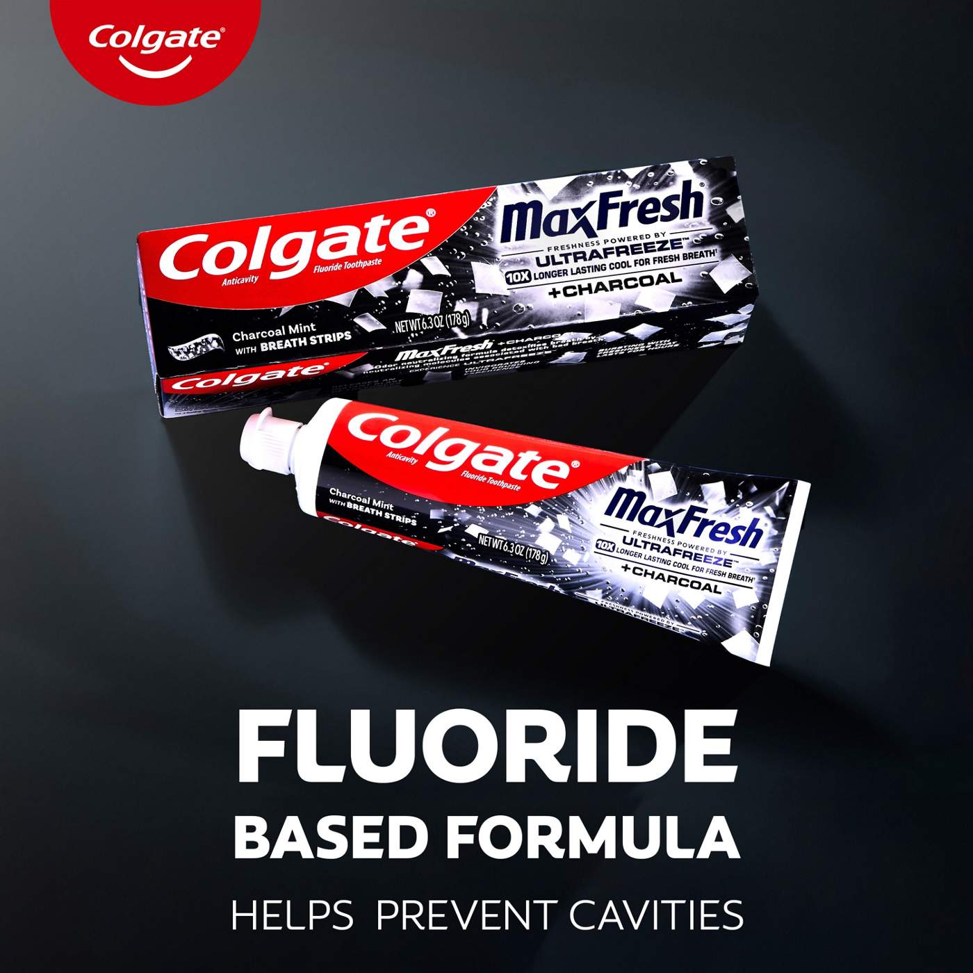 Colgate Max Fresh + Charcoal Anticavity Toothpaste - Charcoal Mint; image 3 of 11
