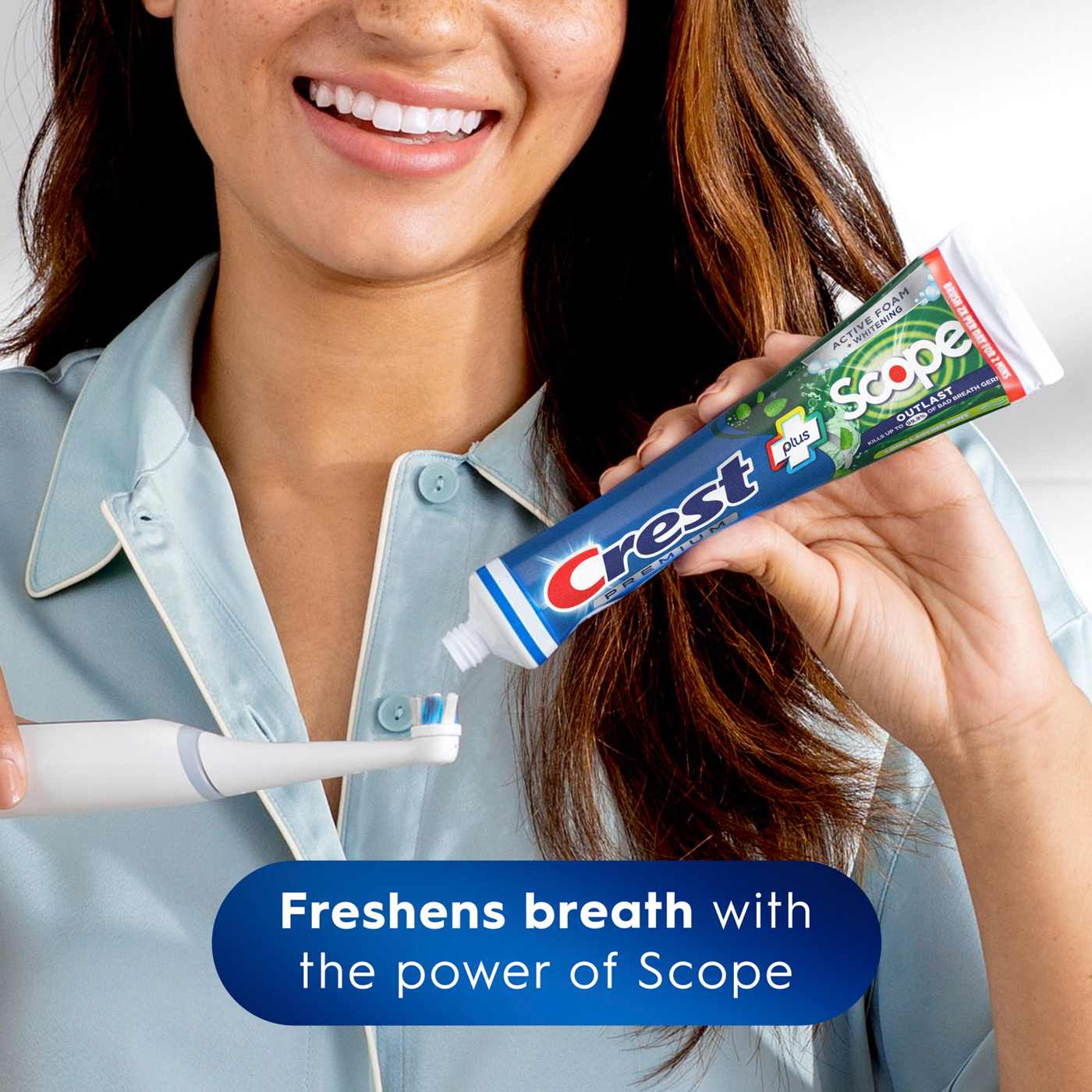 Crest Premium + Scope Outlast Active Foam Toothpaste - Long Lasting Mint; image 3 of 8