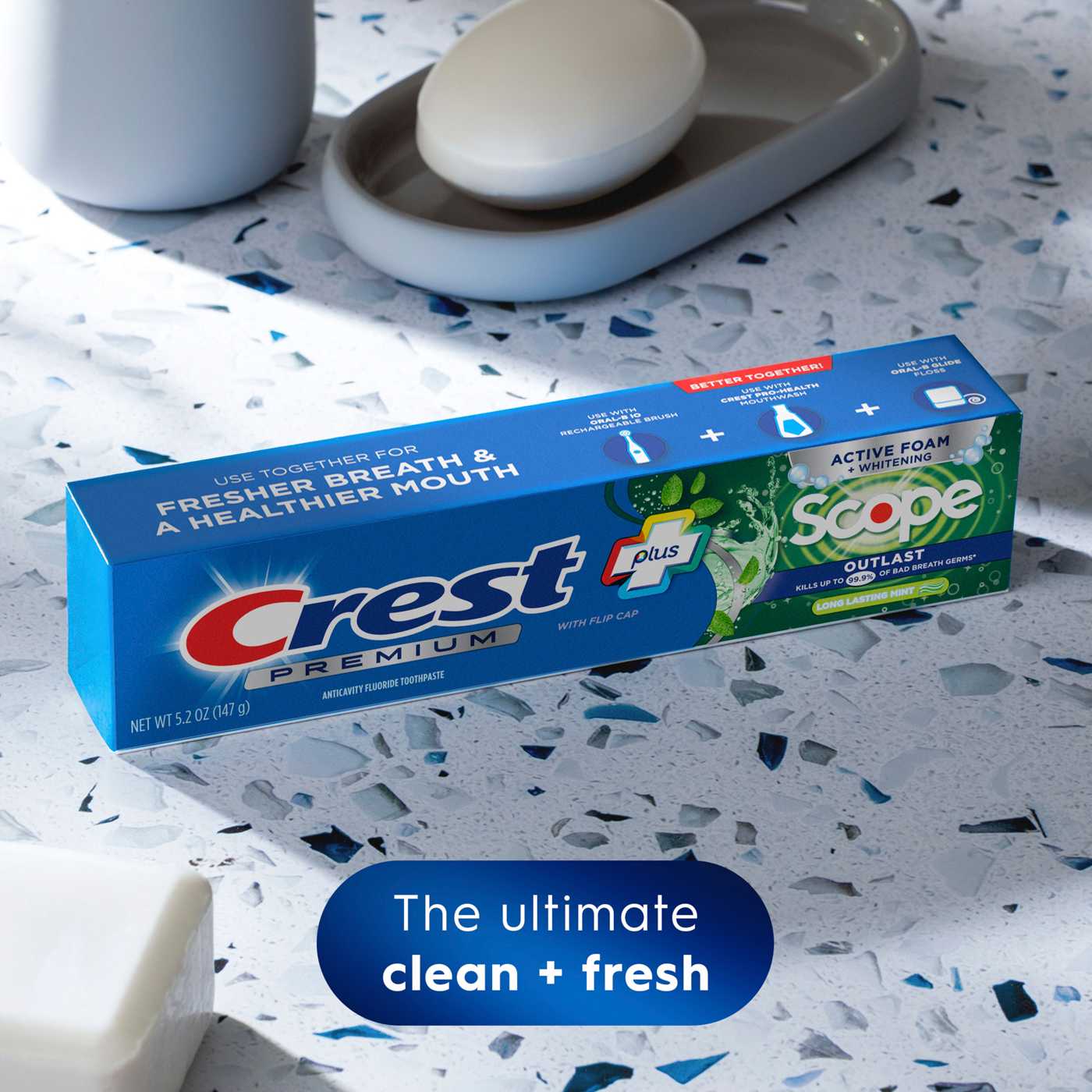 Crest Premium + Scope Outlast Active Foam Toothpaste - Long Lasting Mint; image 5 of 8