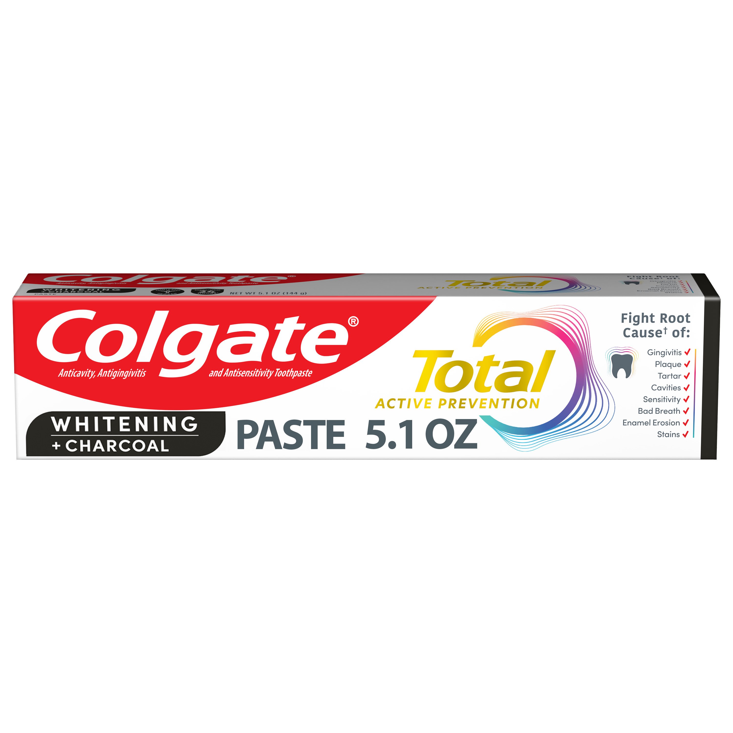 Colgate Total Whitening + Charcoal Toothpaste Shop Toothpaste at HEB