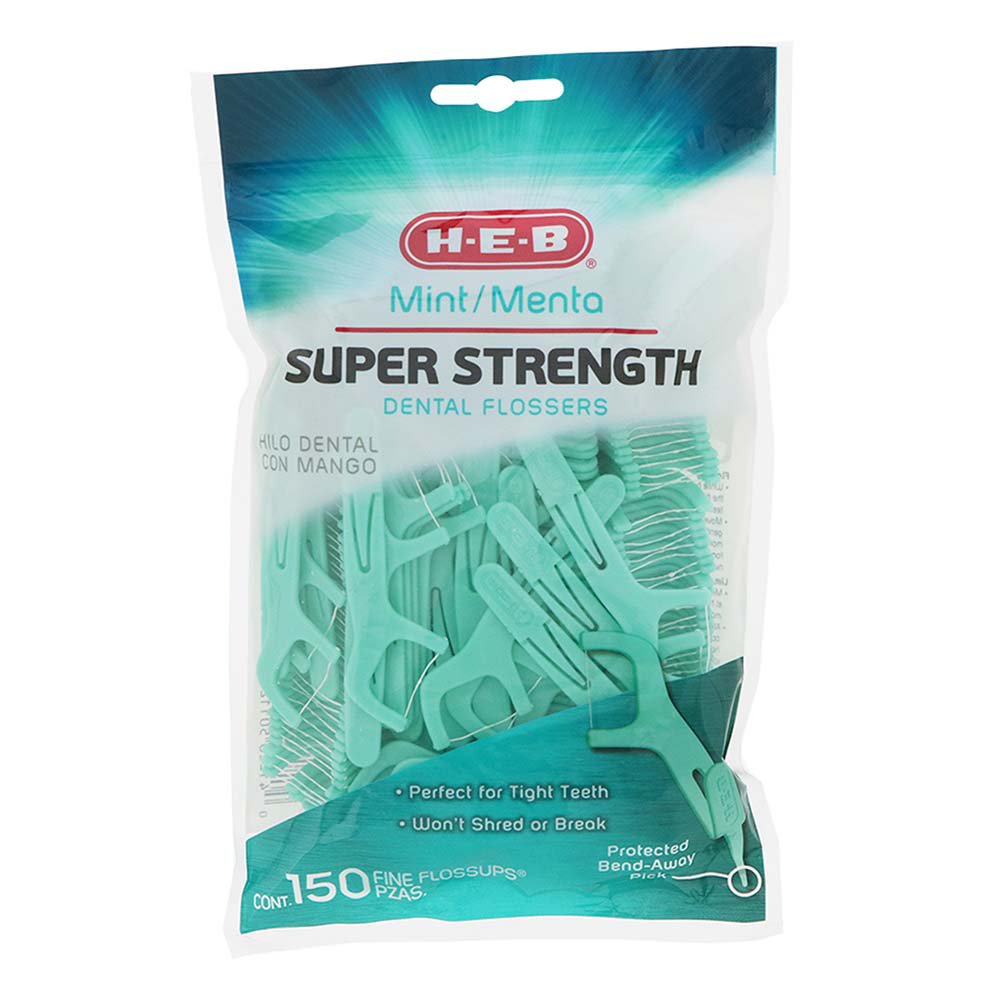 HEB Super Strength Dental Flossers Mint Shop Floss at HEB