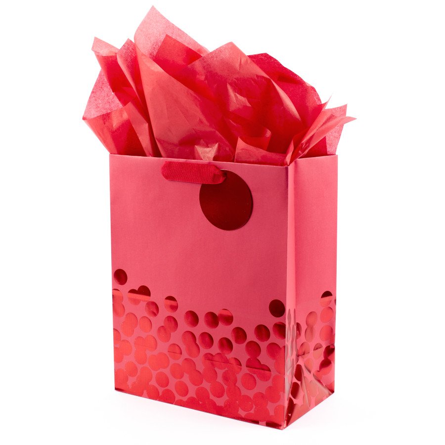 Hallmark Gift Bag with Tissue Paper, Large (Red Dots), 59 Shop Gift