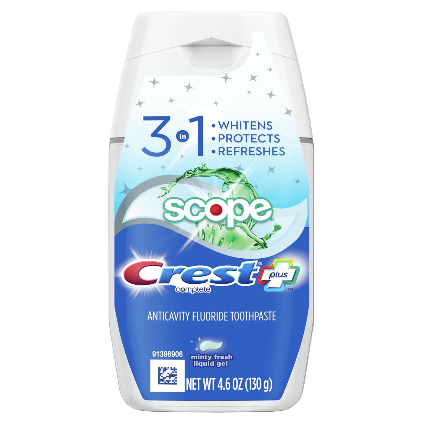 Crest Complete + Scope 3-in-1 Liquid Gel Toothpaste - Minty Fresh; image 1 of 6