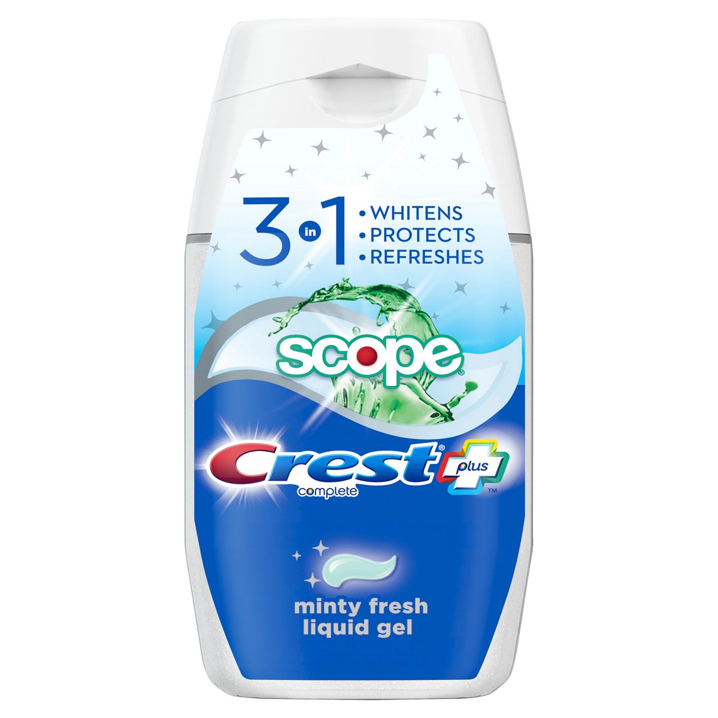 Crest Complete + Scope 3-in-1 Liquid Gel Toothpaste - Minty Fresh; image 1 of 8