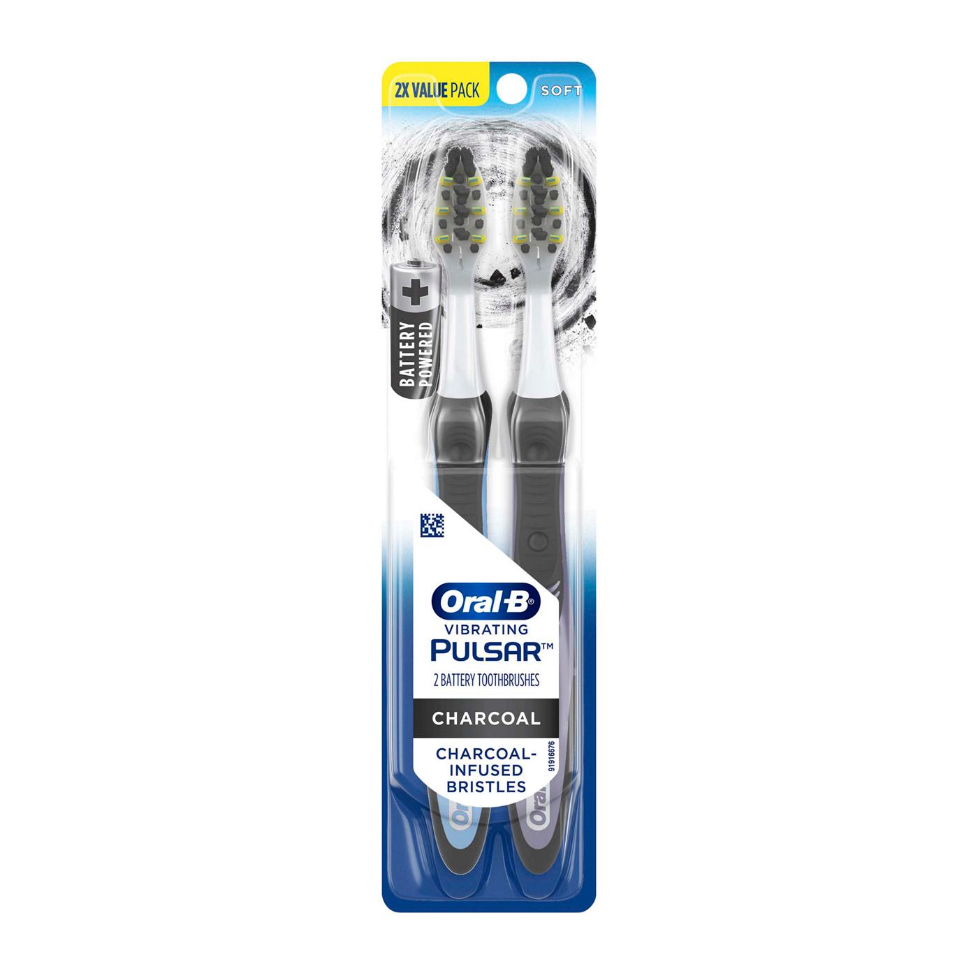 Oral-B Pulsar Charcoal Infused Battery Powered Soft Toothbrush; image 1 of 9