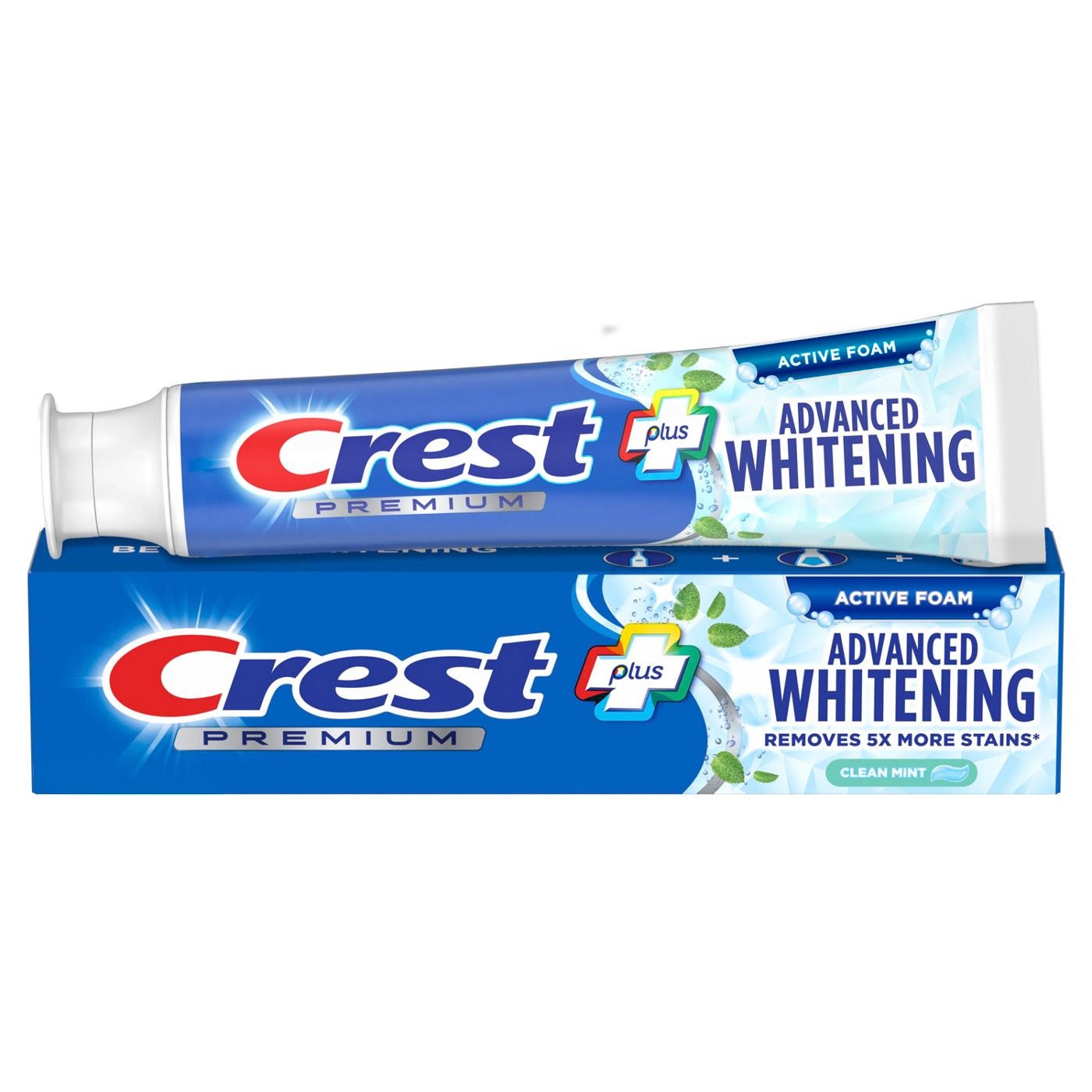 Crest Premium + Advanced Whitening Active Foam Toothpaste - Clean Mint; image 5 of 8