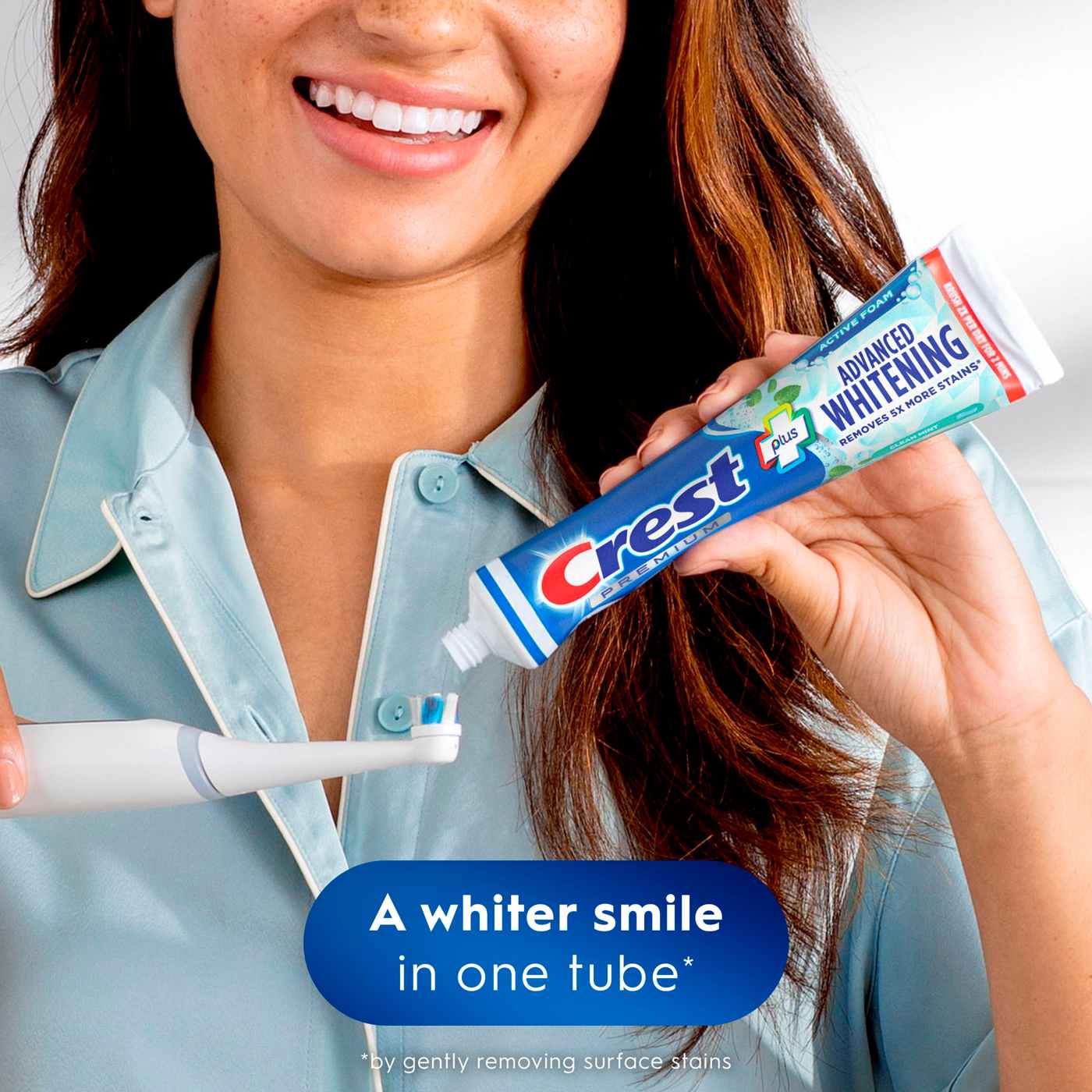 Crest Premium + Advanced Whitening Active Foam Toothpaste - Clean Mint; image 6 of 8