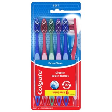 Colgate Extra Clean Toothbrushes - Soft, 6 ct