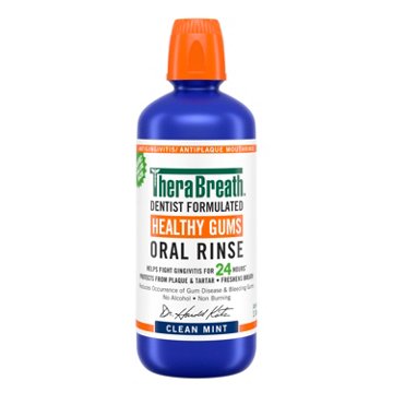 TheraBreath Healthy Gums Oral Rinse - Clean Mint, 33.8 oz
