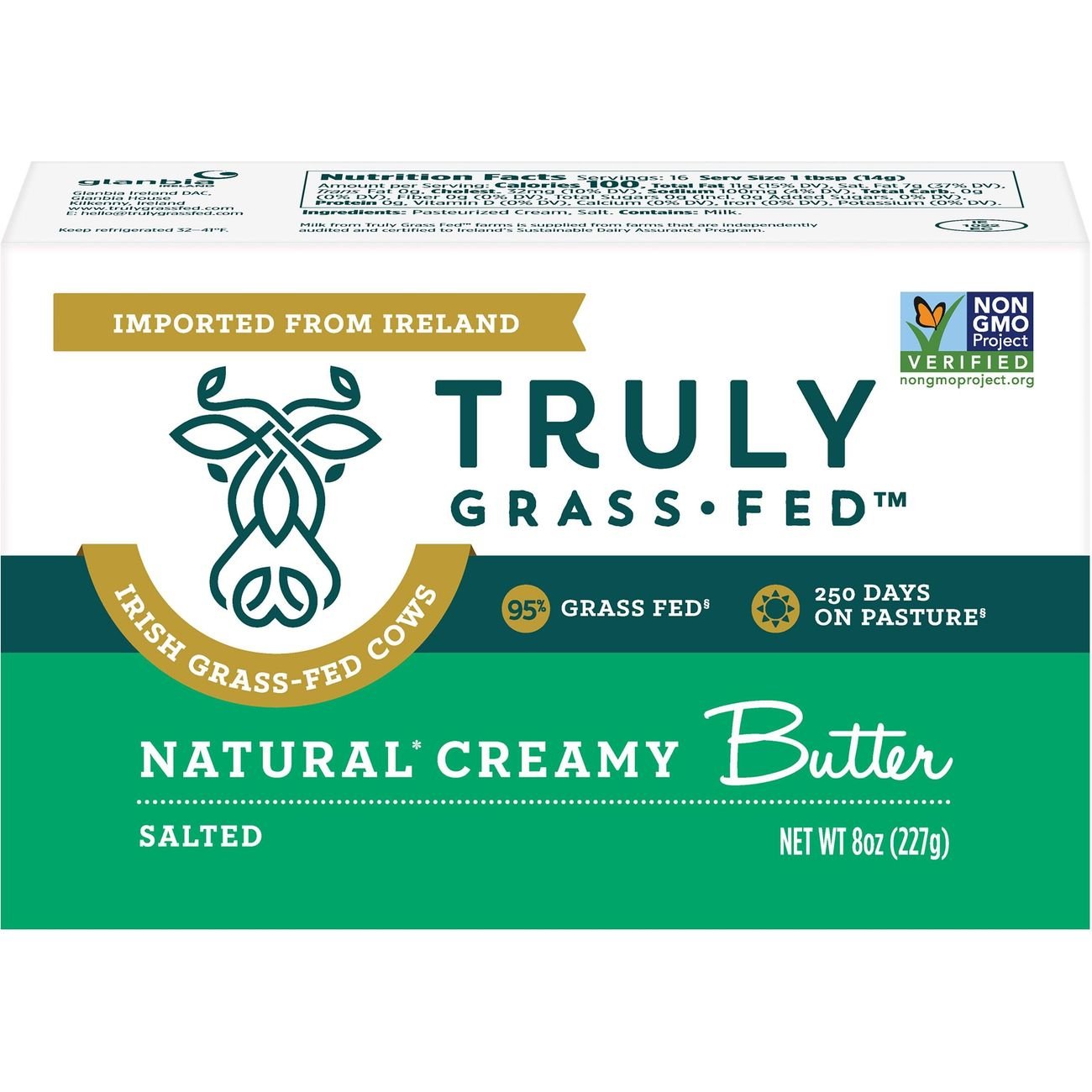Truly Grass Fed Naturally Creamy Salted Butter, 8 oz