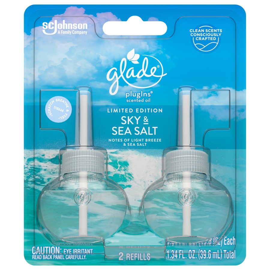Glade PlugIns Sky & Sea Salt Scented Oil Refills Shop Scented Oils