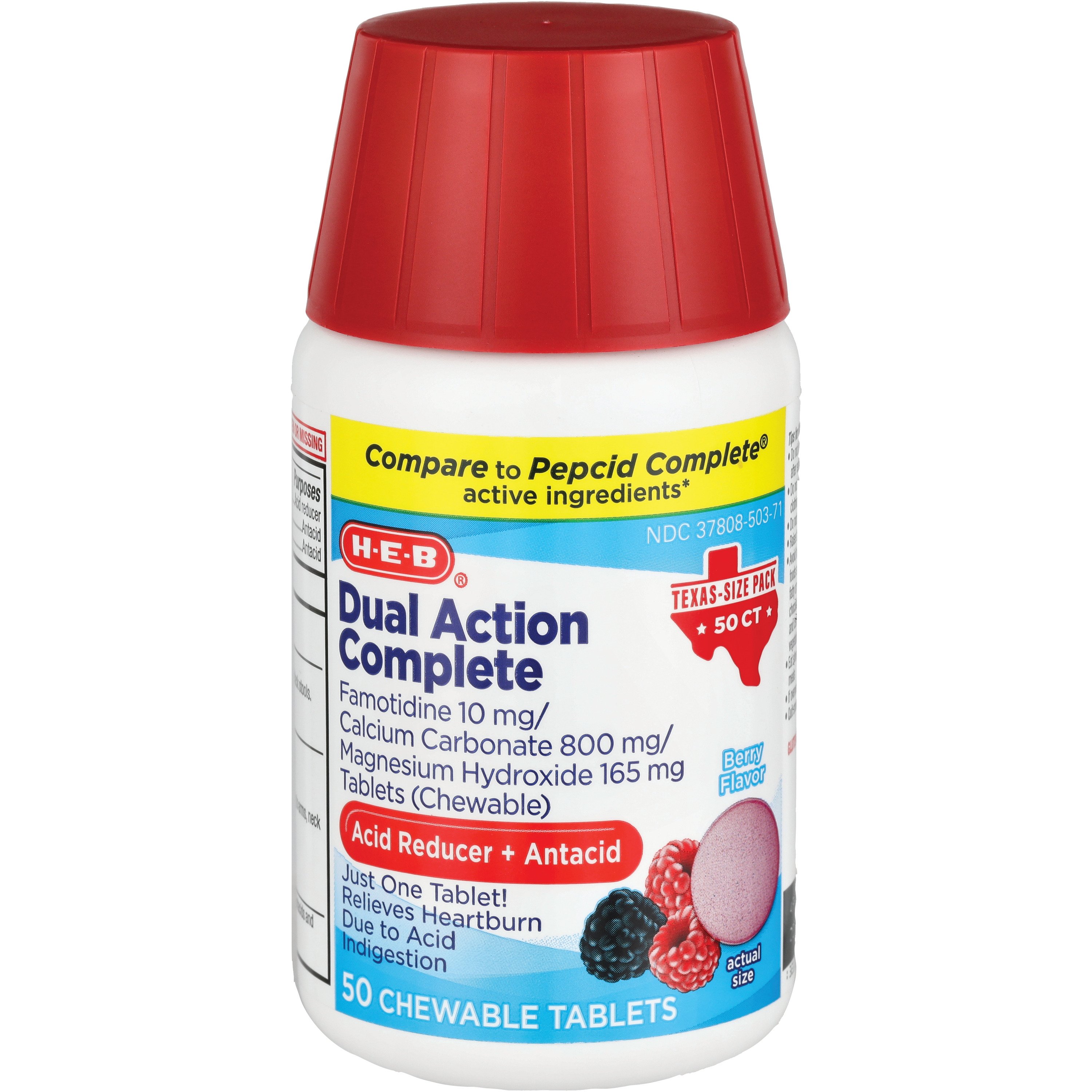 HEB Dual Action Complete Famotidine 10 mg Acid Reducer + Antacid