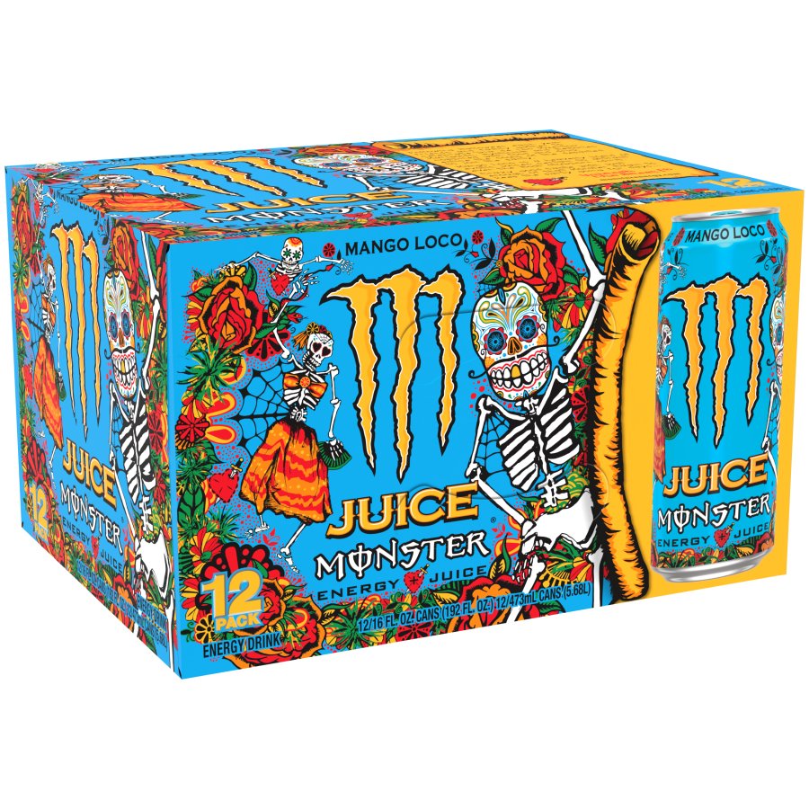Monster Energy Juice Monster Mango Loco, Energy + Juice, 16 oz. Cans