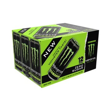 Monster Energy Zero Sugar Energy Drink 12 pk Cans, 16 oz