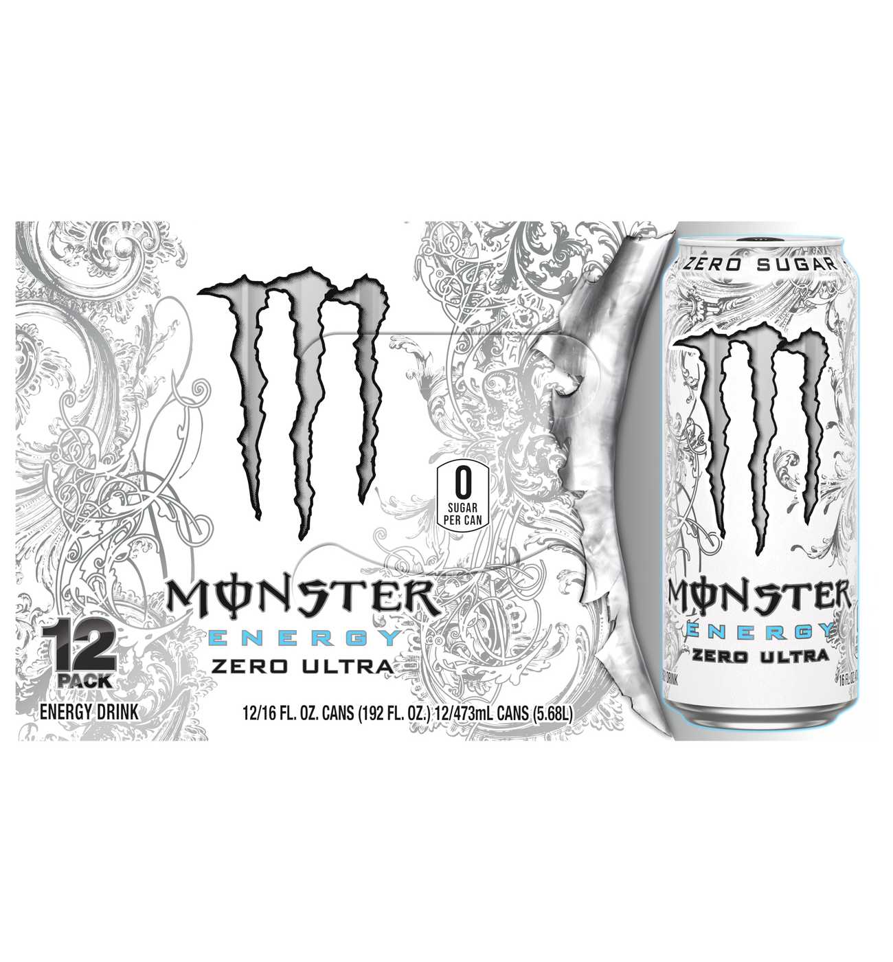 Monster Energy Zero Ultra, Sugar Free Energy Drink, 16 oz. Cans; image 1 of 2