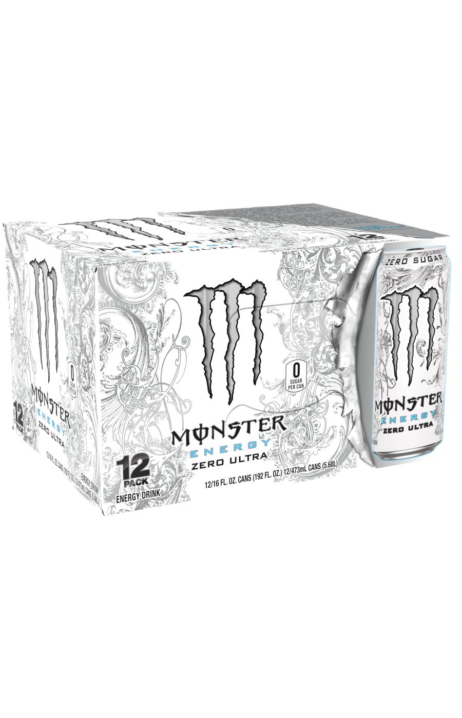 Monster Energy Zero Ultra, Sugar Free Energy Drink, 16 oz. Cans; image 2 of 3