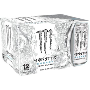 Monster Energy Zero Ultra Sugar Free Energy Drink 12 pk Cans