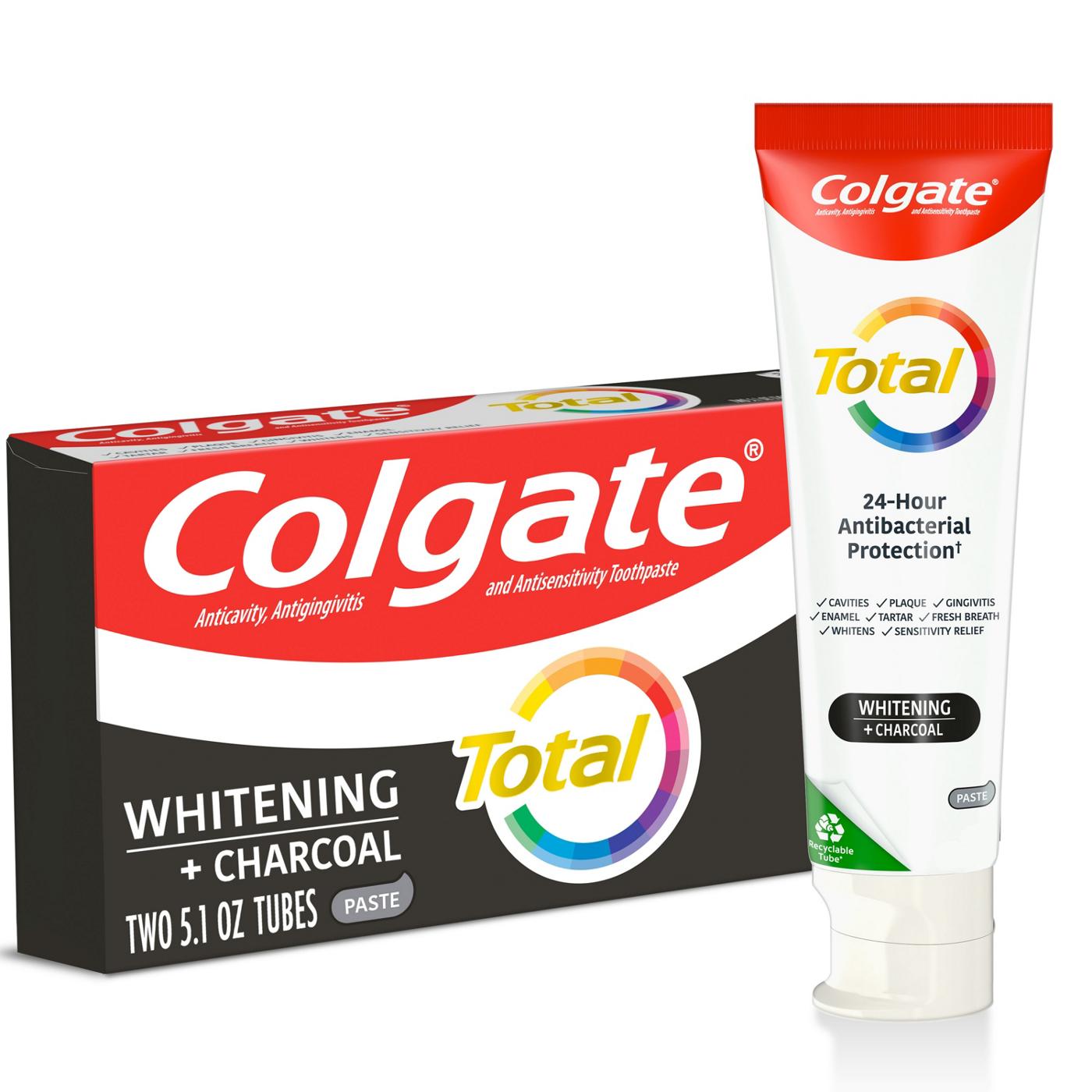 Colgate Total Whitening + Charcoal Toothpaste, 2 Pk; image 2 of 17